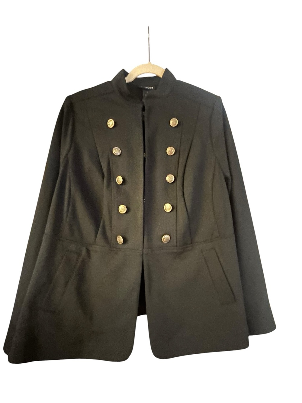 Lane Bryant Double-Breasted Black Military-Inspired Women's Jacket Size 16
